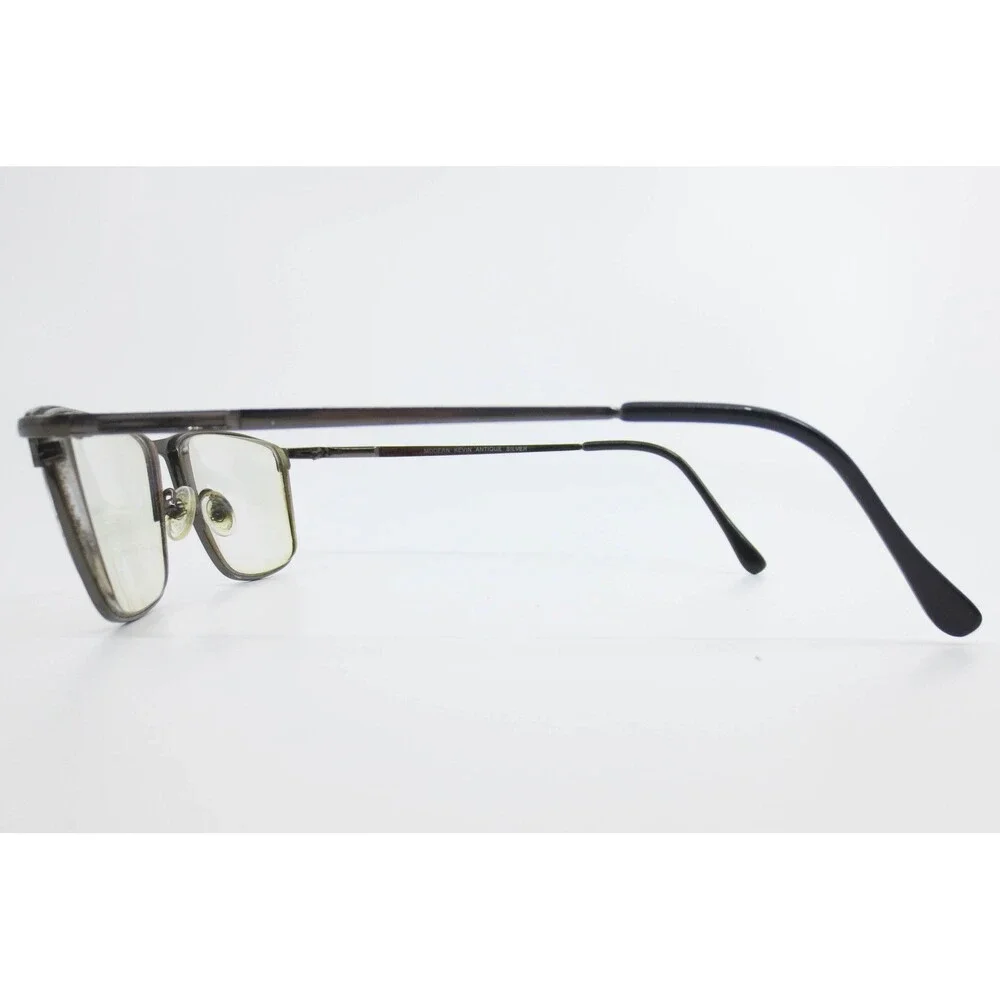 Modern Kevin Antique Silver Rectangular Metal Eyeglass Frames 60-18-150 39719
